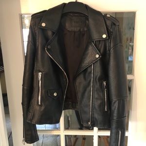 Faux Leather Moto Jacket